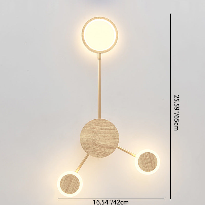 Zeitgenössische nordische runde Eisen-Acryl-LED-Wandleuchte für Wohnzimmer 