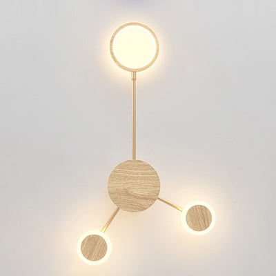 Zeitgenössische nordische runde Eisen-Acryl-LED-Wandleuchte für Wohnzimmer 