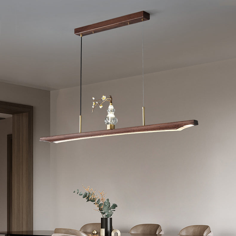 Traditional Chinese Crystal Gourd Ebony Copper LED Chandeliers Island Light For Dining Room