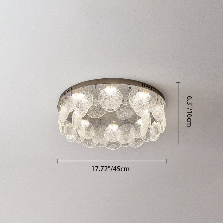 Zeitgenössische Luxus Runde Edelstahl Glas LED Deckenleuchte für das Wohnzimmer 