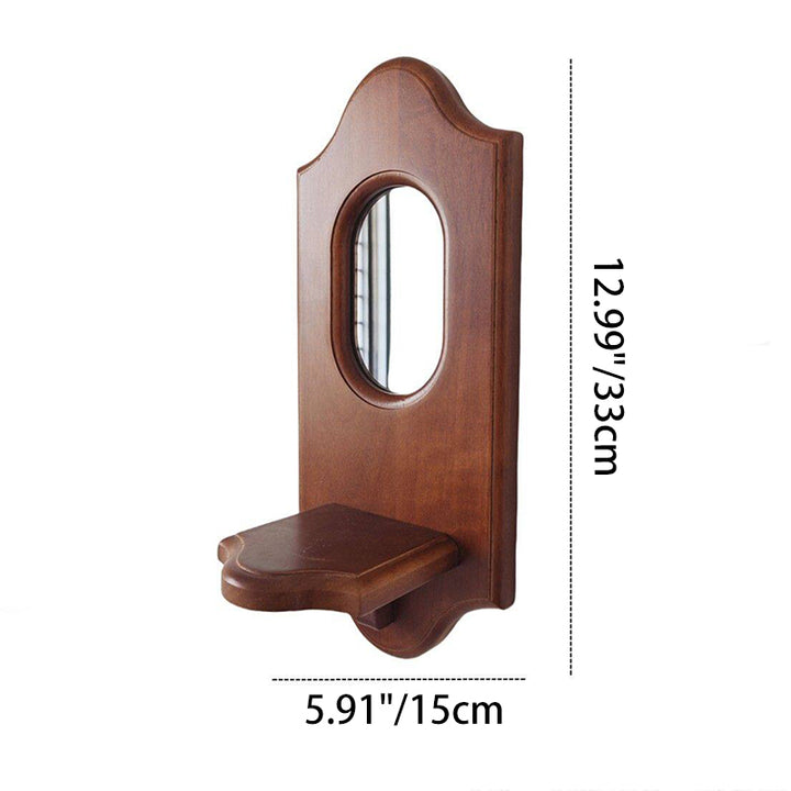 Traditioneller französischer Wandspiegel aus Sperrholz und Glas mit Ablage für Wohnzimmer und Schlafzimmer 