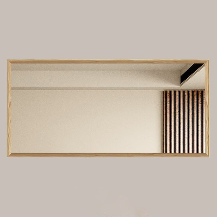Moderner minimalistischer rechteckiger wasserdichter Badezimmer-Wandspiegel aus massivem Kiefernholz mit hochtransparentem Glas für Schlafzimmer und Badezimmer 