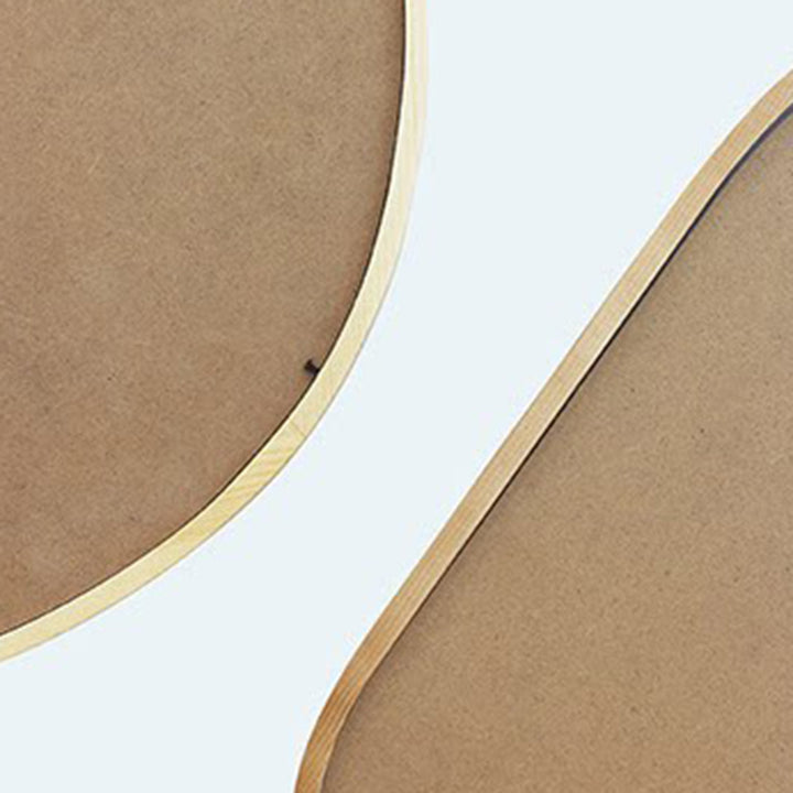 Moderner nordischer ovaler Wandspiegel aus Sperrholz aus Holz, Schmink- und Kosmetikspiegel für Badezimmer und Schlafzimmer 