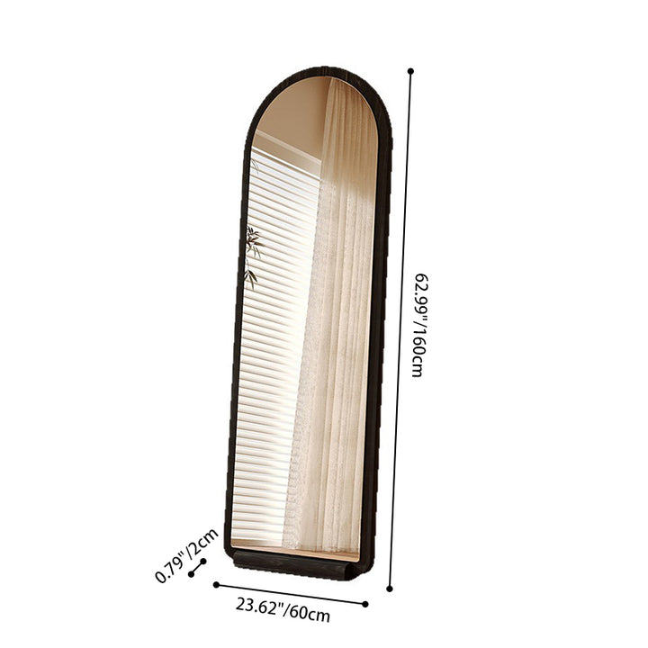 Contemporary Retro Pine &amp; MDF Glass Rectangular Full-Length Floor Mirror Freestanding &amp; Leaning Design For Bedroom &amp; Living Room