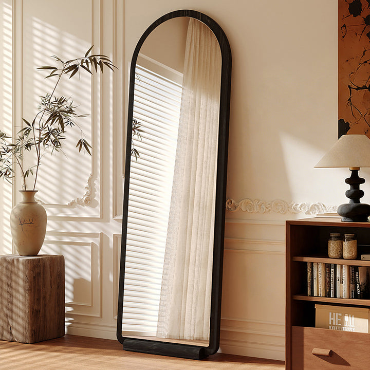 Contemporary Retro Pine &amp; MDF Glass Rectangular Full-Length Floor Mirror Freestanding &amp; Leaning Design For Bedroom &amp; Living Room