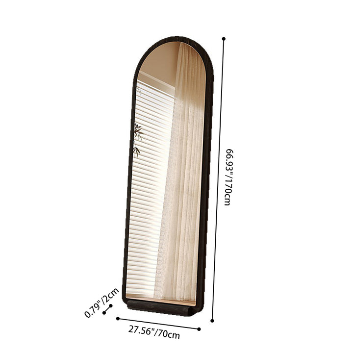 Contemporary Retro Pine &amp; MDF Glass Rectangular Full-Length Floor Mirror Freestanding &amp; Leaning Design For Bedroom &amp; Living Room