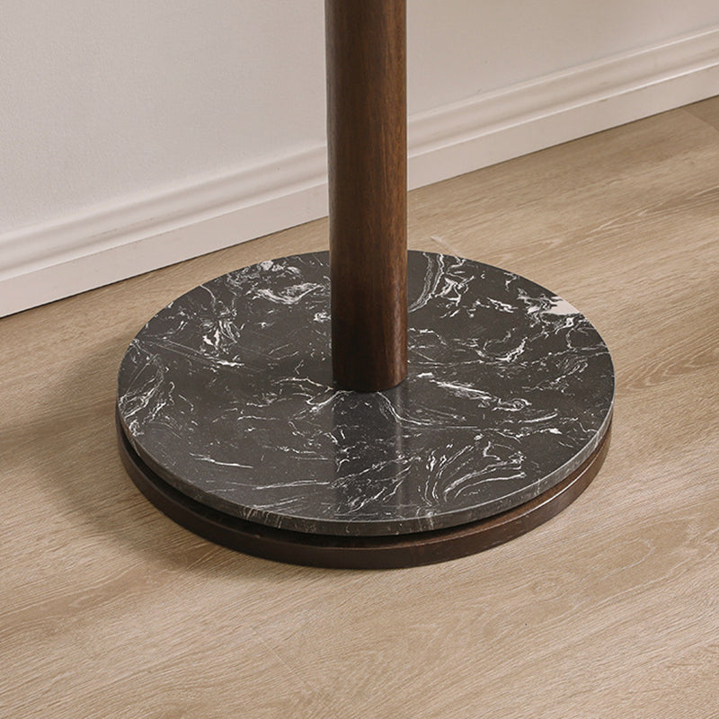 Modern Luxury Rubberwood Marble MDF Oval Rotating Full-Length Floor Mirror For Bedroom