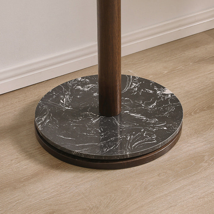 Modern Luxury Rubberwood Marble MDF Oval Rotating Full-Length Floor Mirror For Bedroom