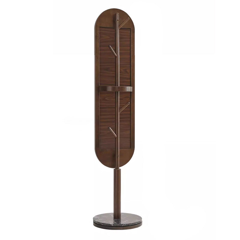 Modern Luxury Rubberwood Marble MDF Oval Rotating Full-Length Floor Mirror For Bedroom