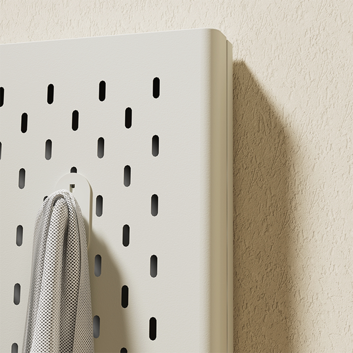 Modern Minimalist Metal &amp; Glass Sliding Full-Length Wall Mirror With Pegboard Storage Wall-Mounted Entryway Dressing Mirror