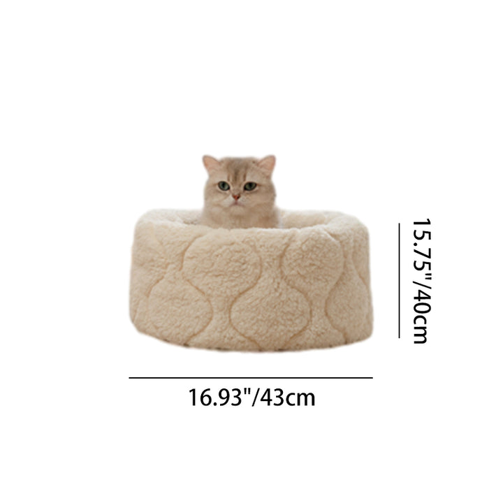 Modernes kreatives rundes Haustierbett aus Polyester-Plüsch für Hunde &amp; Katzen, faltbar, waschbar, für alle Jahreszeiten, fürs Wohnzimmer 
