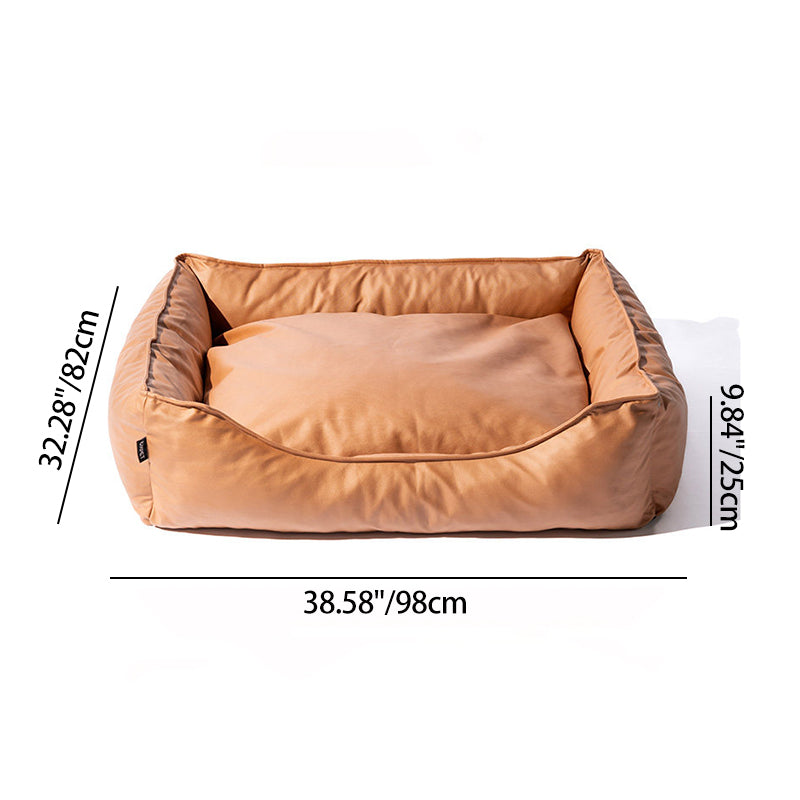 Modern Minimalist Synthetic Fabric Sponge Rectangular Pet Bed Dog Bed With Waterproof &amp; Removable Cover For Living Room