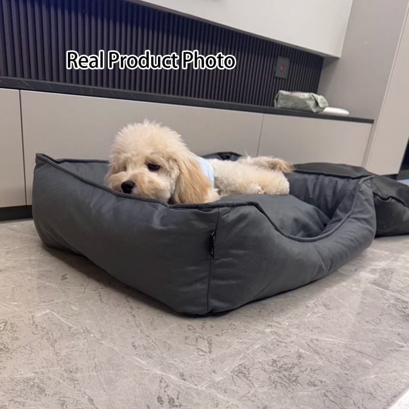 Modern Minimalist Synthetic Fabric Sponge Rectangular Pet Bed Dog Bed With Waterproof &amp; Removable Cover For Living Room