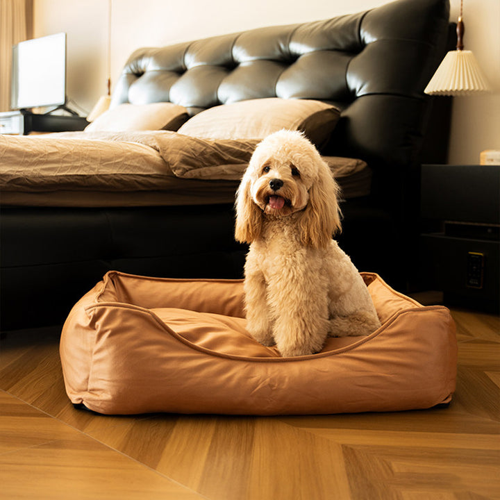 Modern Minimalist Synthetic Fabric Sponge Rectangular Pet Bed Dog Bed With Waterproof &amp; Removable Cover For Living Room