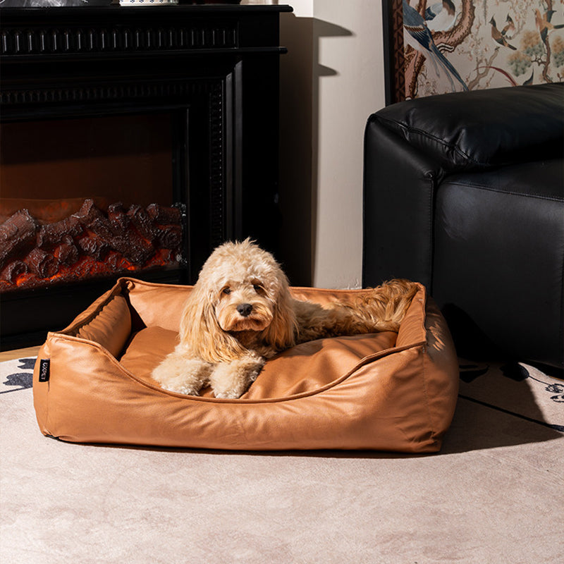 Modern Minimalist Synthetic Fabric Sponge Rectangular Pet Bed Dog Bed With Waterproof &amp; Removable Cover For Living Room