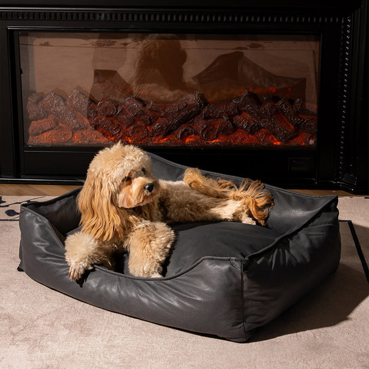 Modern Minimalist Synthetic Fabric Sponge Rectangular Pet Bed Dog Bed With Waterproof &amp; Removable Cover For Living Room
