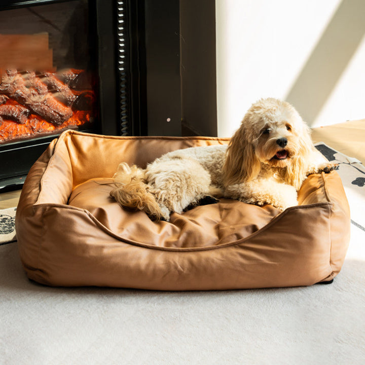 Modern Minimalist Synthetic Fabric Sponge Rectangular Pet Bed Dog Bed With Waterproof &amp; Removable Cover For Living Room