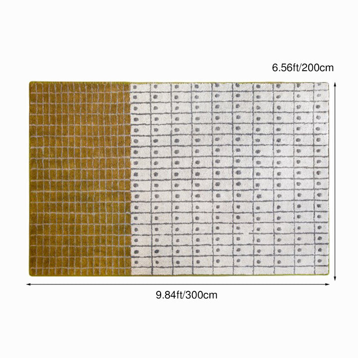 Tapis rectangulaire contemporain en peluche créative et coton, antidérapant et lavable, pour salon 
