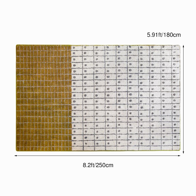 Tapis rectangulaire contemporain en peluche créative et coton, antidérapant et lavable, pour salon 