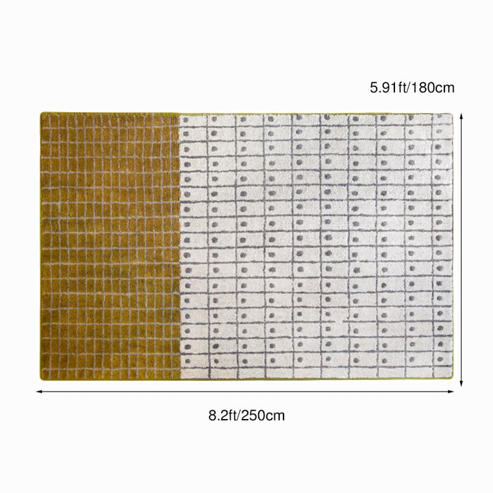 Tapis rectangulaire contemporain en peluche créative et coton, antidérapant et lavable, pour salon 