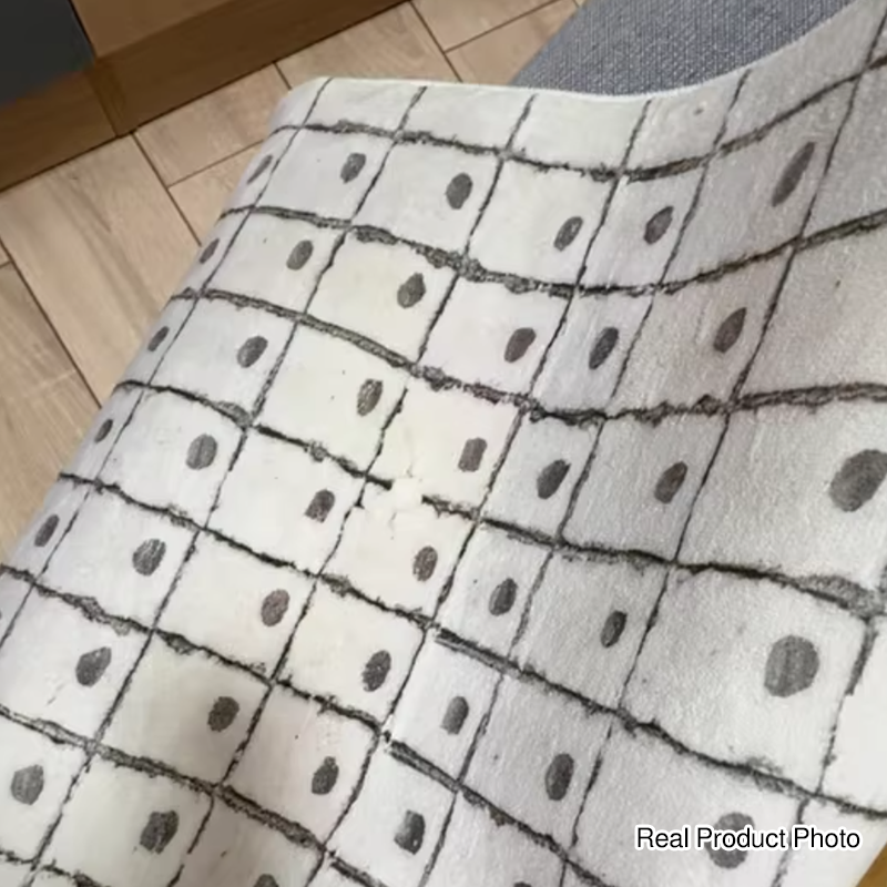 Tapis rectangulaire contemporain en peluche créative et coton, antidérapant et lavable, pour salon 
