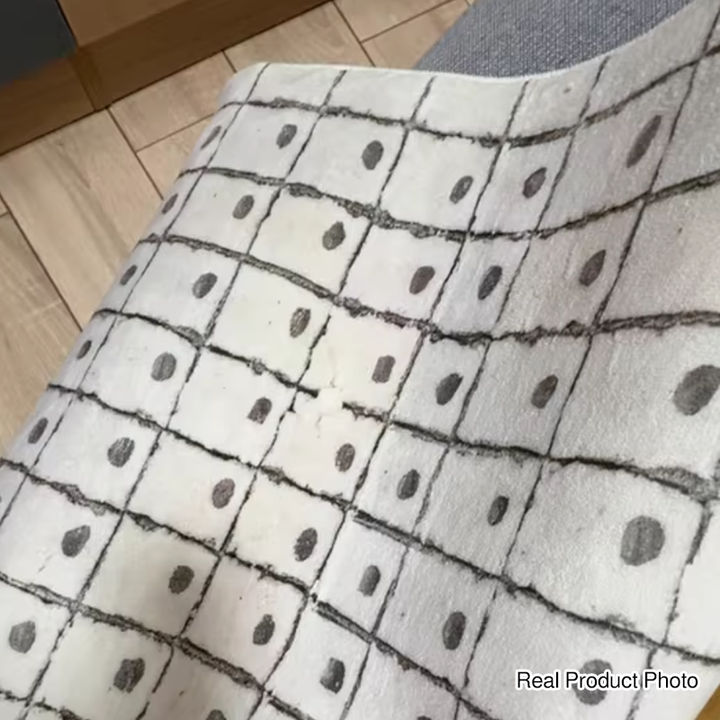 Tapis rectangulaire contemporain en peluche créative et coton, antidérapant et lavable, pour salon 