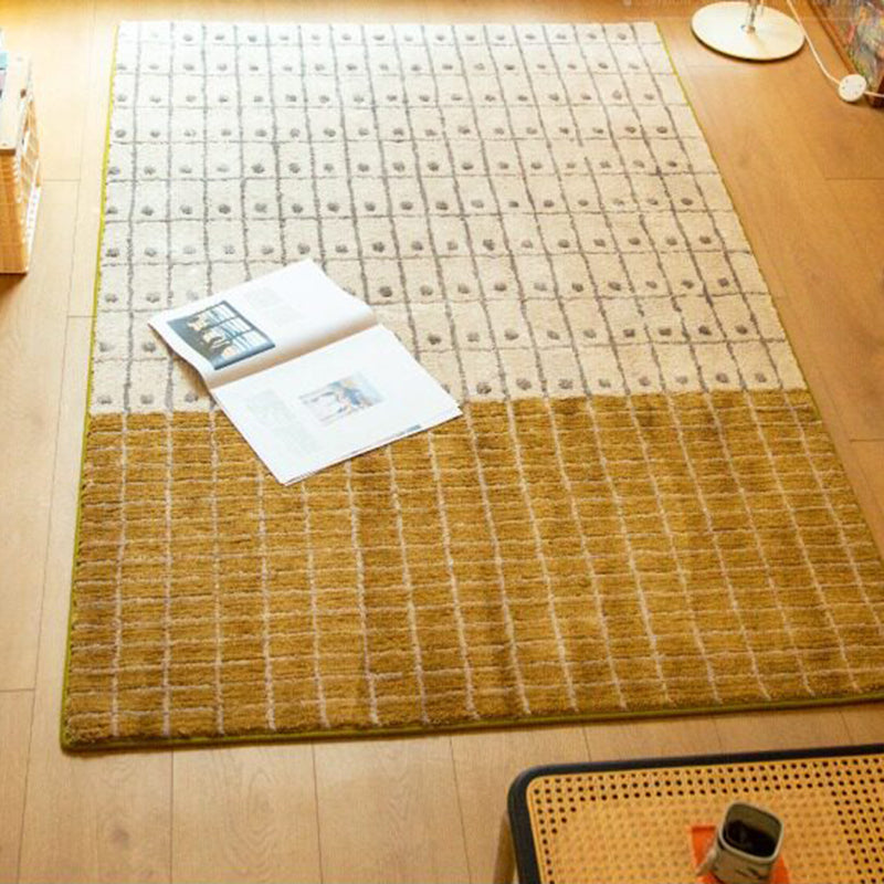 Tapis rectangulaire contemporain en peluche créative et coton, antidérapant et lavable, pour salon 