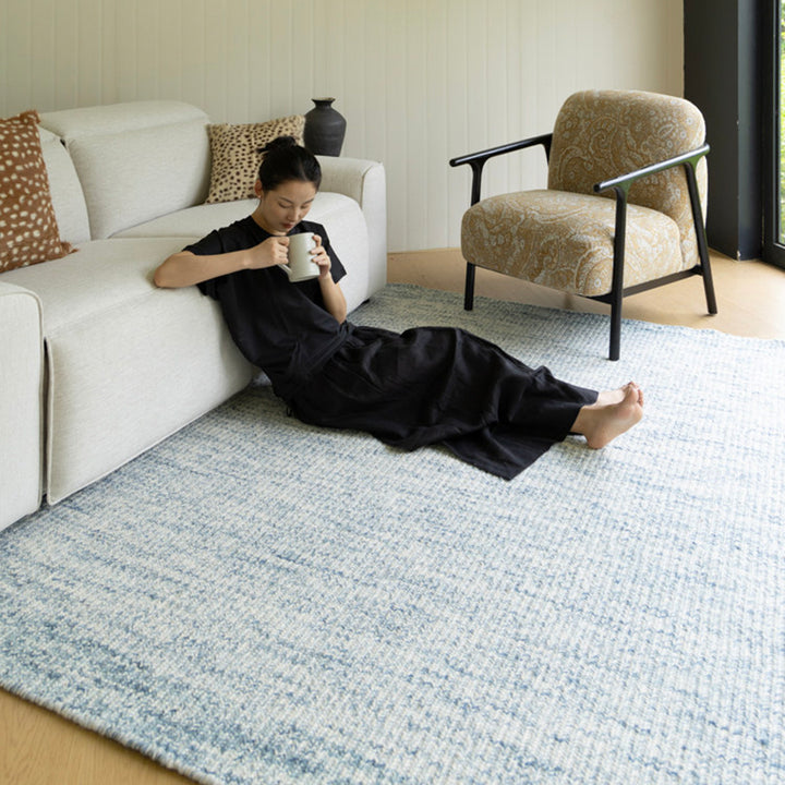 Contemporary Nordic Premium Handwoven Wool Blend Rectangular Area Rug For Living Room
