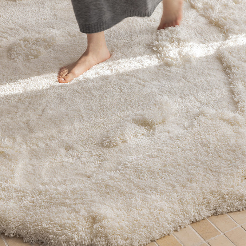 Contemporary Nordic Cotton Linen &amp; Polyester Irregular Round Area Rug Non-Slip Plush Carpet For Living Room &amp; Bedroom