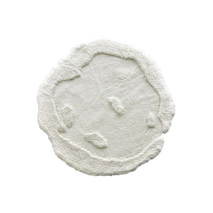 Contemporary Nordic Cotton Linen &amp; Polyester Irregular Round Area Rug Non-Slip Plush Carpet For Living Room &amp; Bedroom