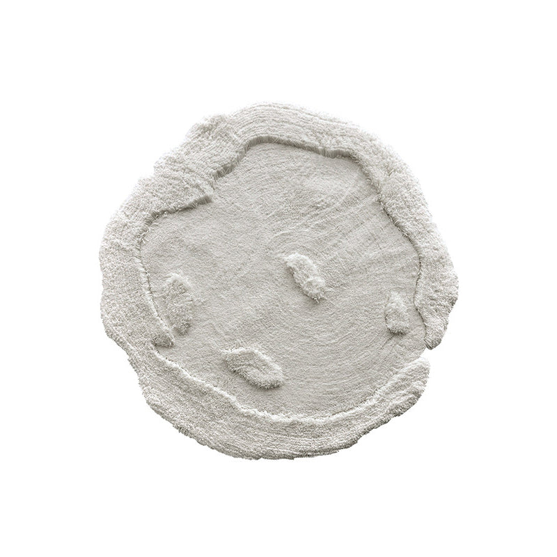 Contemporary Nordic Cotton Linen &amp; Polyester Irregular Round Area Rug Non-Slip Plush Carpet For Living Room &amp; Bedroom