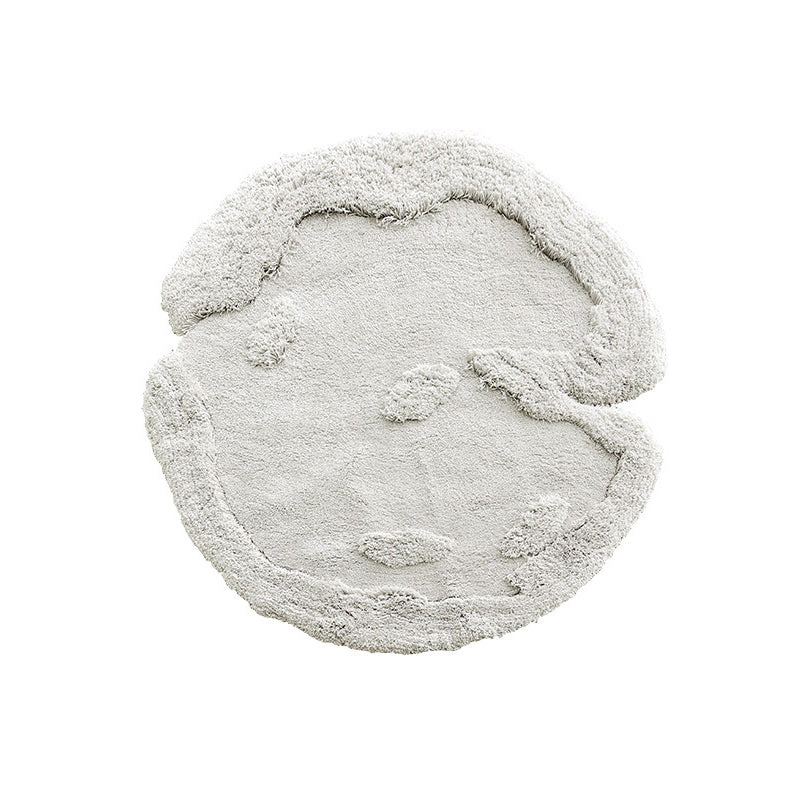 Contemporary Nordic Cotton Linen &amp; Polyester Irregular Round Area Rug Non-Slip Plush Carpet For Living Room &amp; Bedroom