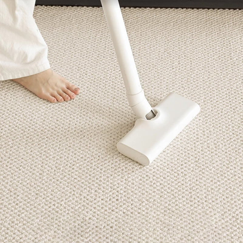 Modern Minimalist Wool Cotton Fabric Blend Rectangular Area Rug Non-Slip Durable Carpet For Living Room &amp; Bedroom