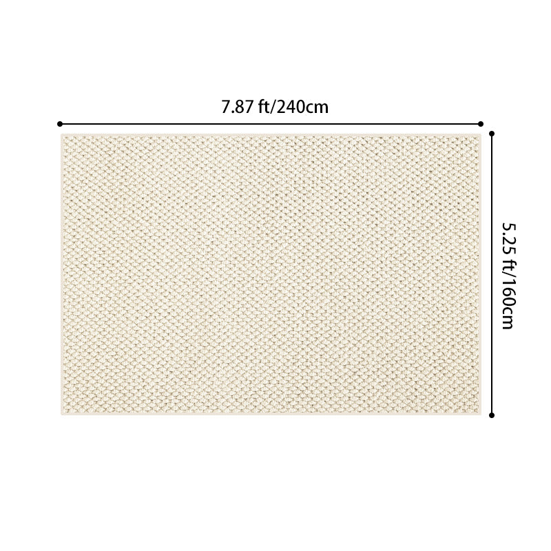 Modern Minimalist Wool Cotton Fabric Blend Rectangular Area Rug Non-Slip Durable Carpet For Living Room &amp; Bedroom