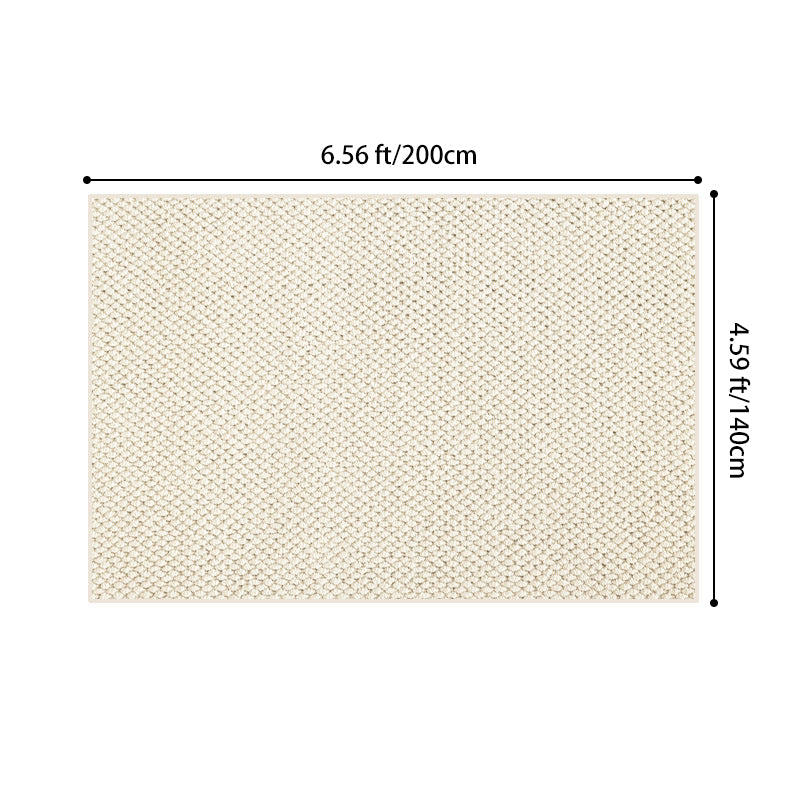Modern Minimalist Wool Cotton Fabric Blend Rectangular Area Rug Non-Slip Durable Carpet For Living Room &amp; Bedroom