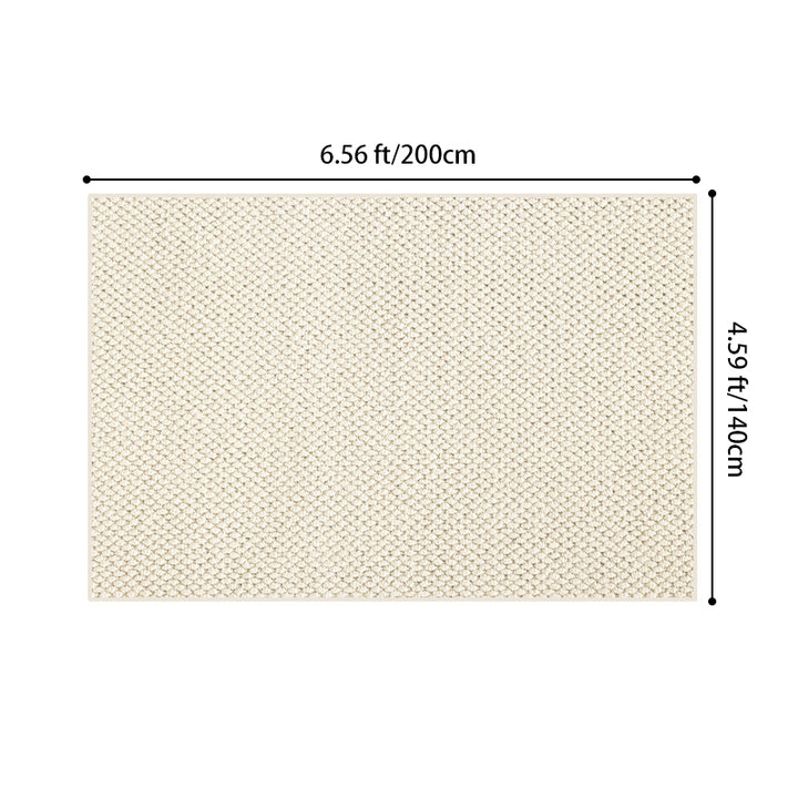 Modern Minimalist Wool Cotton Fabric Blend Rectangular Area Rug Non-Slip Durable Carpet For Living Room &amp; Bedroom