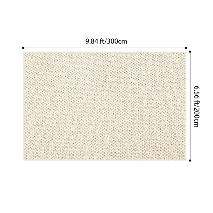 Modern Minimalist Wool Cotton Fabric Blend Rectangular Area Rug Non-Slip Durable Carpet For Living Room &amp; Bedroom