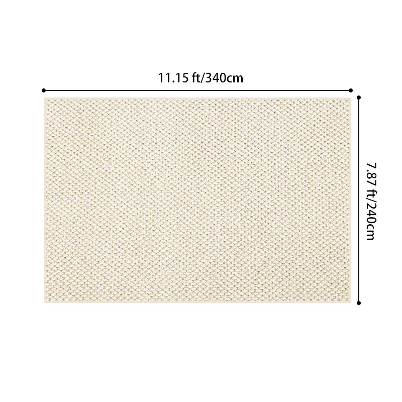Modern Minimalist Wool Cotton Fabric Blend Rectangular Area Rug Non-Slip Durable Carpet For Living Room &amp; Bedroom