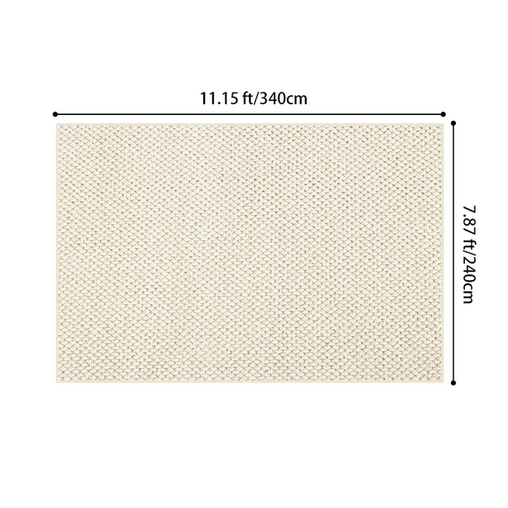 Modern Minimalist Wool Cotton Fabric Blend Rectangular Area Rug Non-Slip Durable Carpet For Living Room & Bedroom