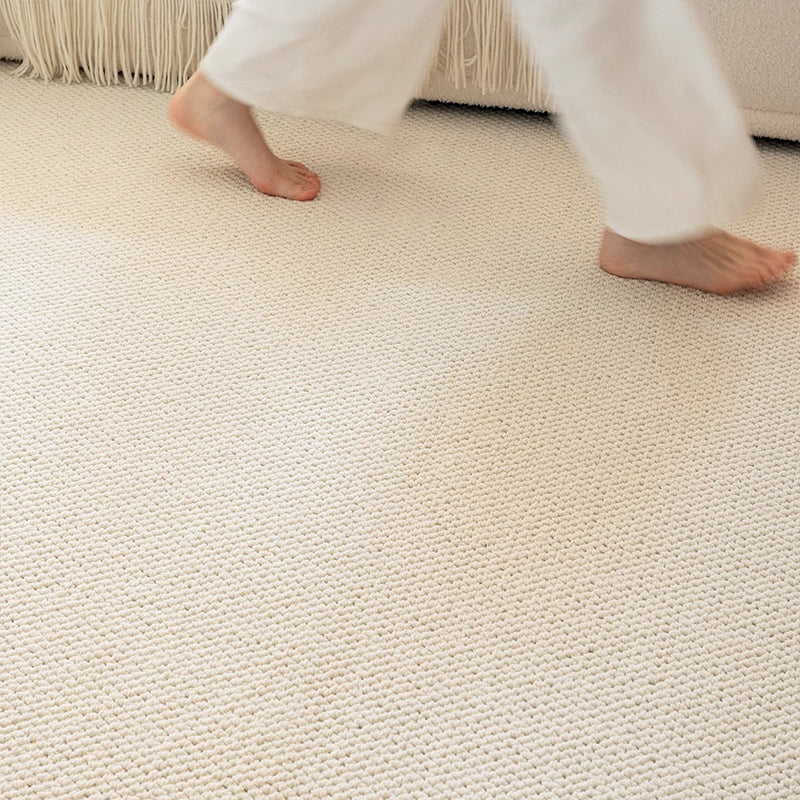 Modern Minimalist Wool Cotton Fabric Blend Rectangular Area Rug Non-Slip Durable Carpet For Living Room &amp; Bedroom