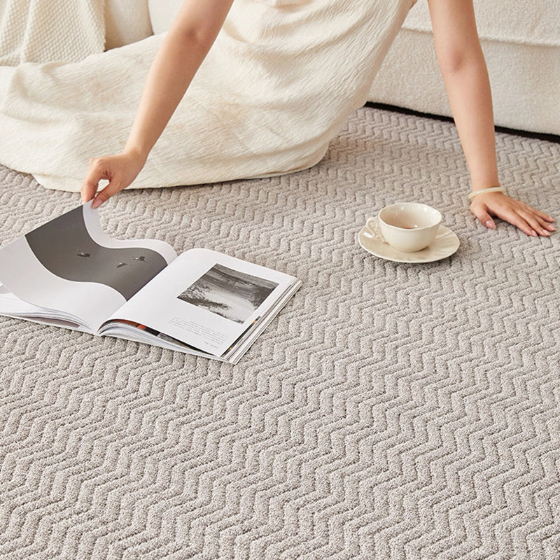 Moderner strukturierter Teppich aus Woll-, Baumwoll-Leinen-Mischung und Nylon im skandinavischen Stil für Wohnzimmer &amp; Schlafzimmer, rutschfester Plüschteppich 