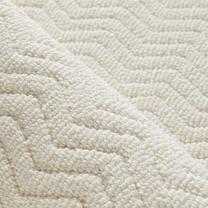 Moderner strukturierter Teppich aus Woll-, Baumwoll-Leinen-Mischung und Nylon im skandinavischen Stil für Wohnzimmer &amp; Schlafzimmer, rutschfester Plüschteppich 