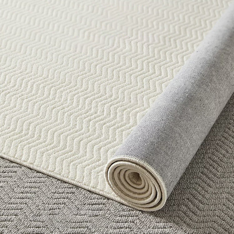 Moderner strukturierter Teppich aus Woll-, Baumwoll-Leinen-Mischung und Nylon im skandinavischen Stil für Wohnzimmer &amp; Schlafzimmer, rutschfester Plüschteppich 