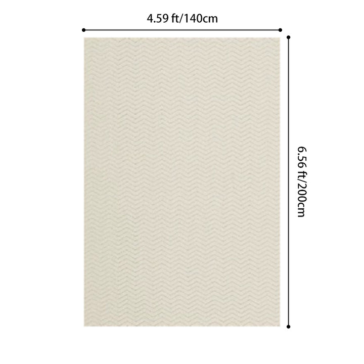 Contemporary Scandinavian Wool Cotton-Linen Blend Nylon Textured Area Rug For Living Room & Bedroom, Non-Slip Plush Carpet