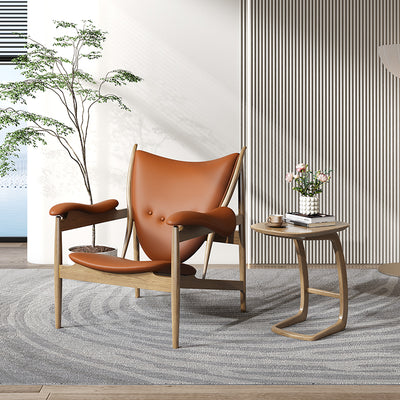 Solid North American Ash Wood C-Shaped Sofa Side Table - Modern Minimalist Coffee & Snack Table