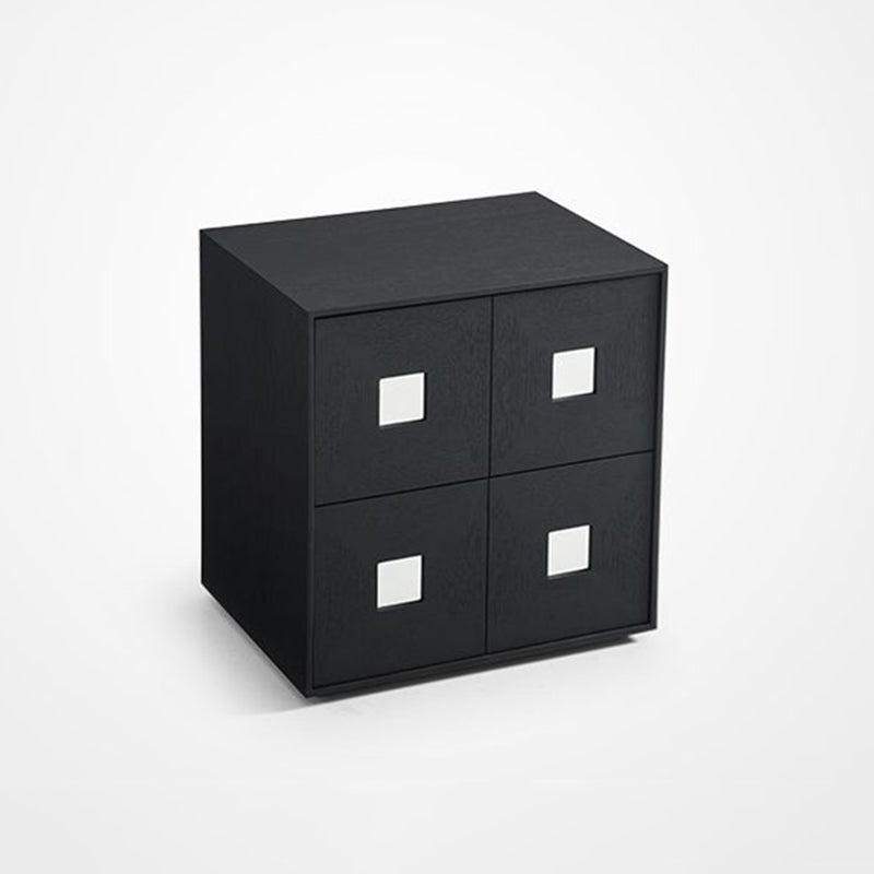 Contemporary Retro Solid Wood Plywood Storage Cabinet With 2 Drawers - Smooth Slides &amp; Compact Design For Living Room &amp; Bedroom