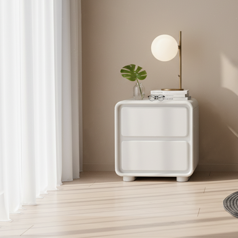 Modern Minimalist Rectangular Nightstand With 2 Drawers E1 Eco-Friendl ...