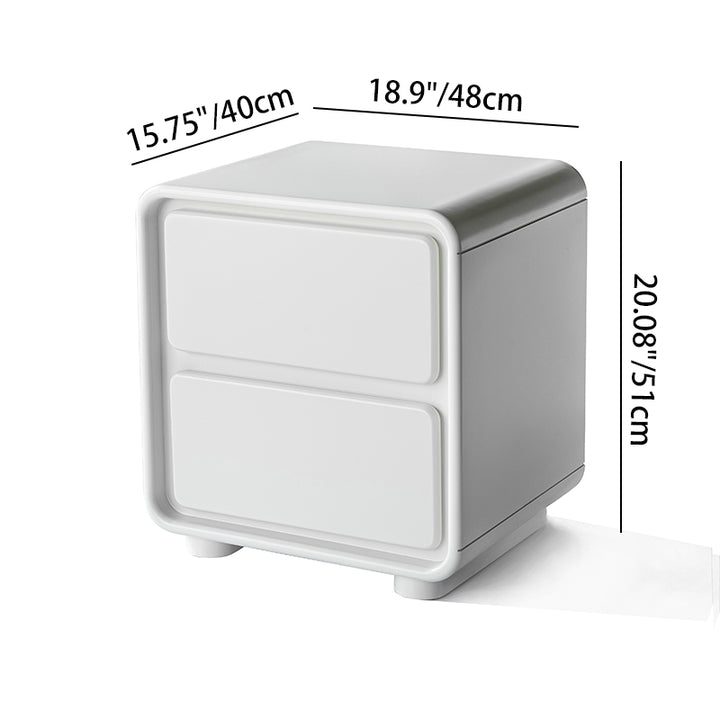 Modern Minimalist Rectangular Nightstand With 2 Drawers E1 Eco-Friendly MDF Smooth Slides Rounded Corners For Bedroom Storage