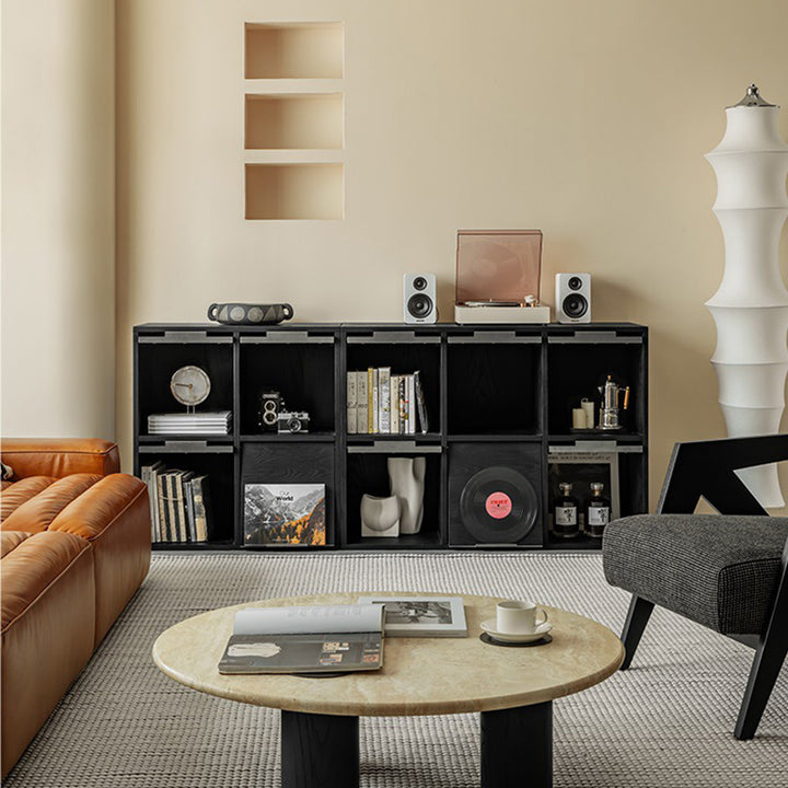 Modern Minimalist Flip-Up Door Storage Cabinet - Multi-Layer Solid Wood, Floor-Standing Organizer For Living Room