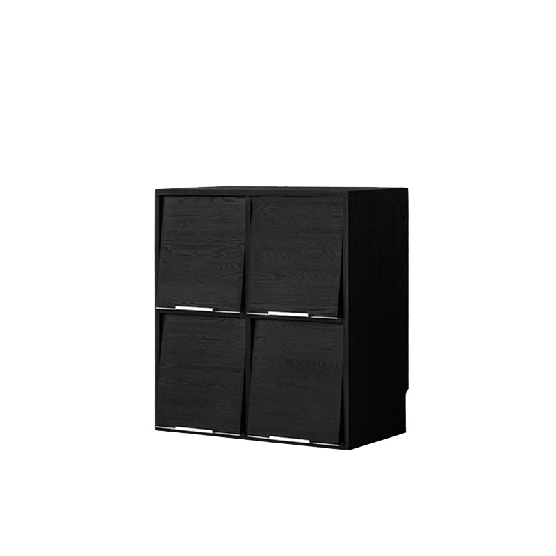 Modern Minimalist Flip-Up Door Storage Cabinet - Multi-Layer Solid Wood, Floor-Standing Organizer For Living Room
